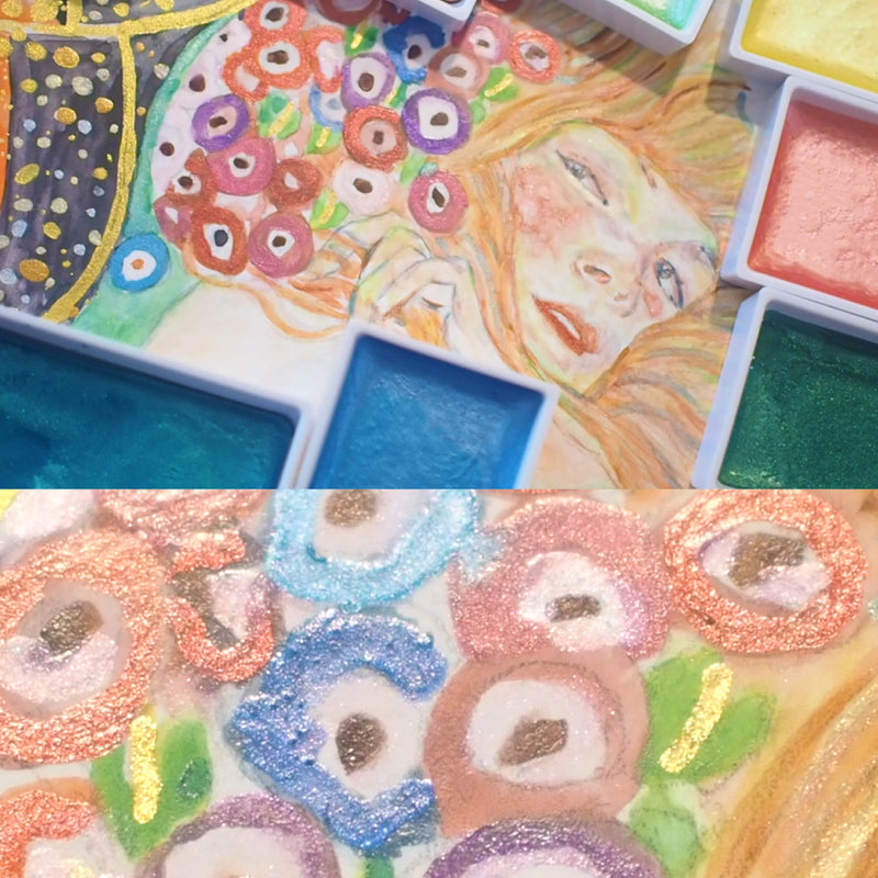 呉竹 顔彩耽美 メタリックカラーセット (MC20/24V/NW2A)