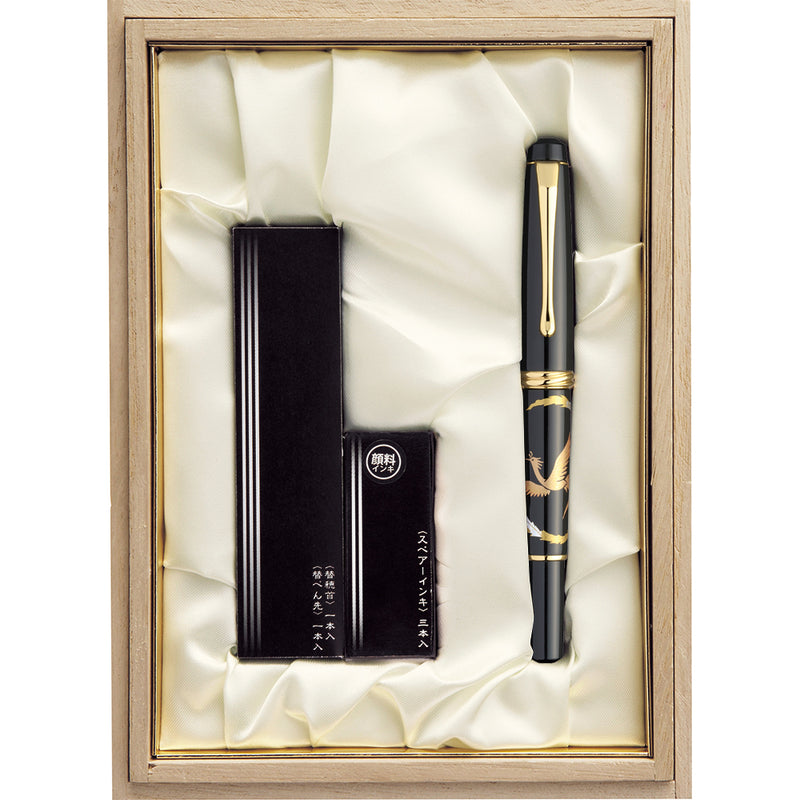 くれ竹万年毛筆 夢銀河 蒔絵物語 瑞鳥鳳凰 (DAY140-30)