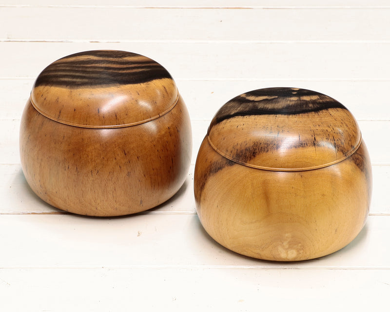 伝統工芸士 西川嵩氏製作 黒柿 碁笥 超特大 ~39号碁石用 GKKG-NS39-404