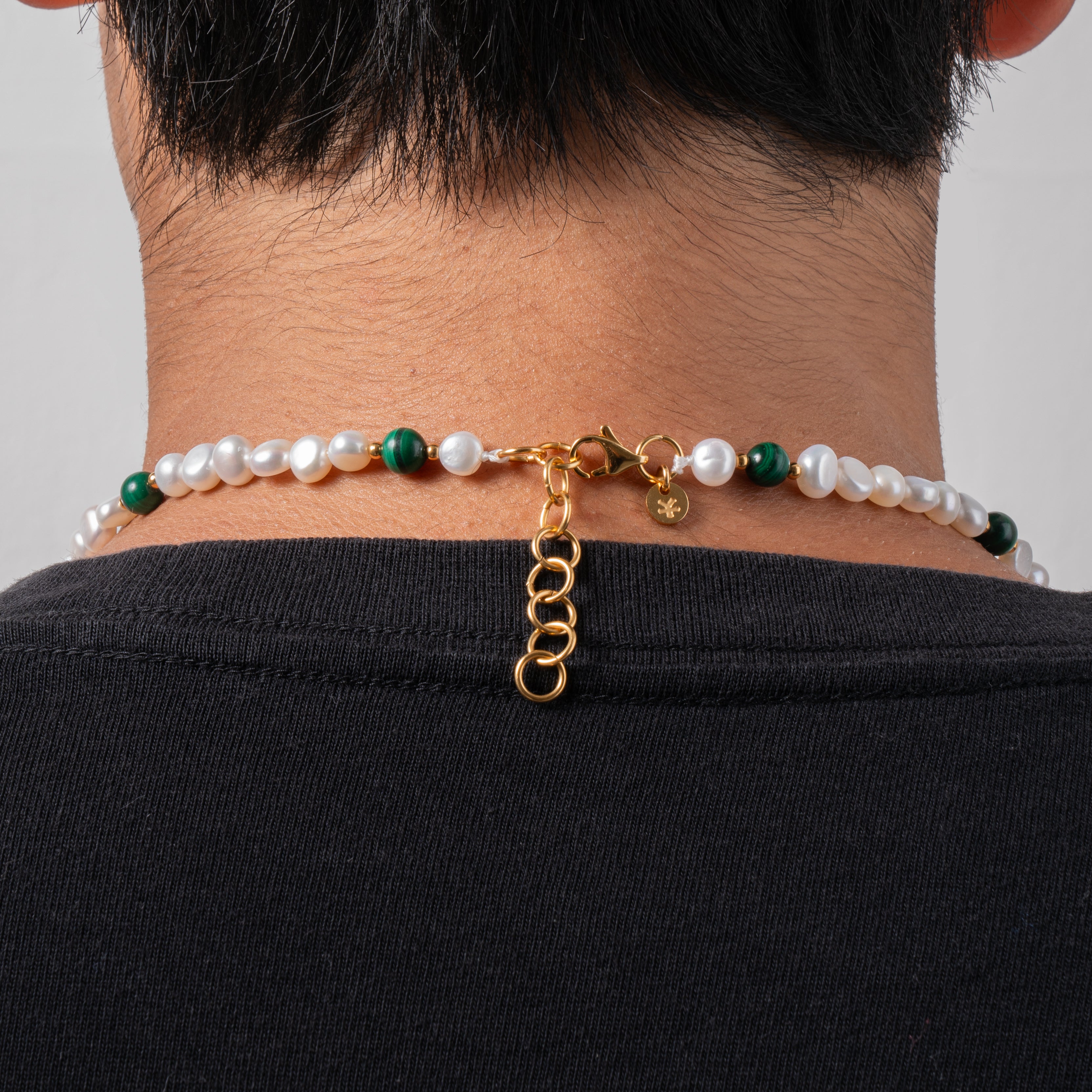 Malachite Real Pearl Necklace (Gold) – KY9 JM