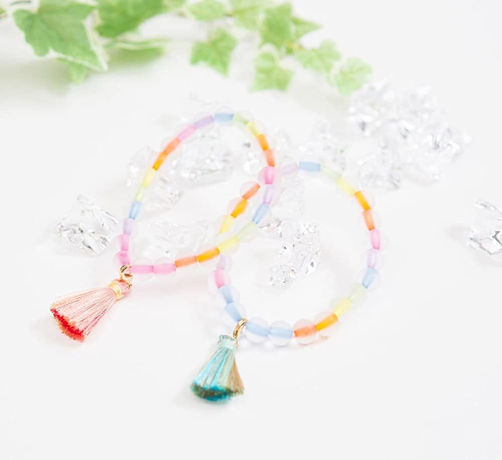 数珠屋さんがつくる ブレスレット レインボー 虹色 パステル カラー