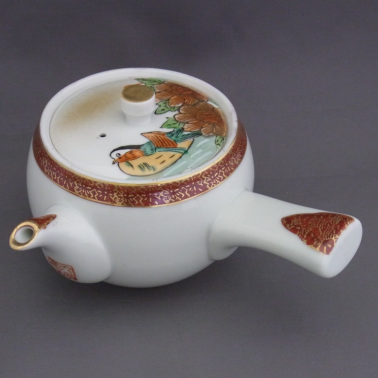 高峰作 九谷焼 蓋付茶器揃（おしどり）｜茶器・煎茶道具｜京なごみ