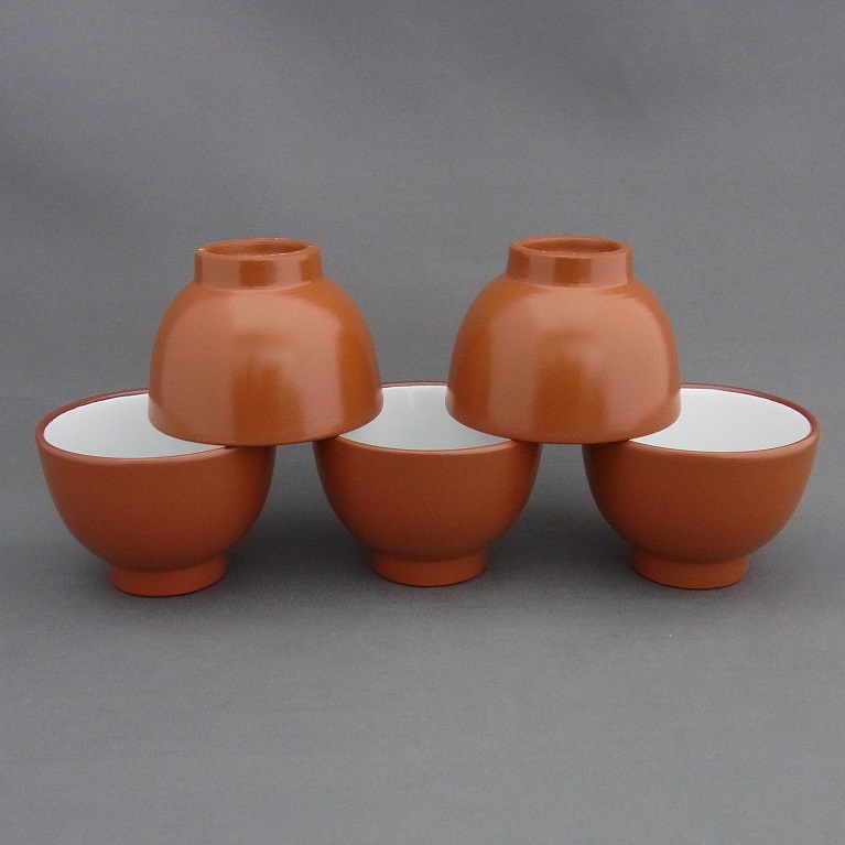 常滑焼 朱泥煎茶茶碗 5客揃｜茶器・煎茶道具｜京なごみオンラインショップ