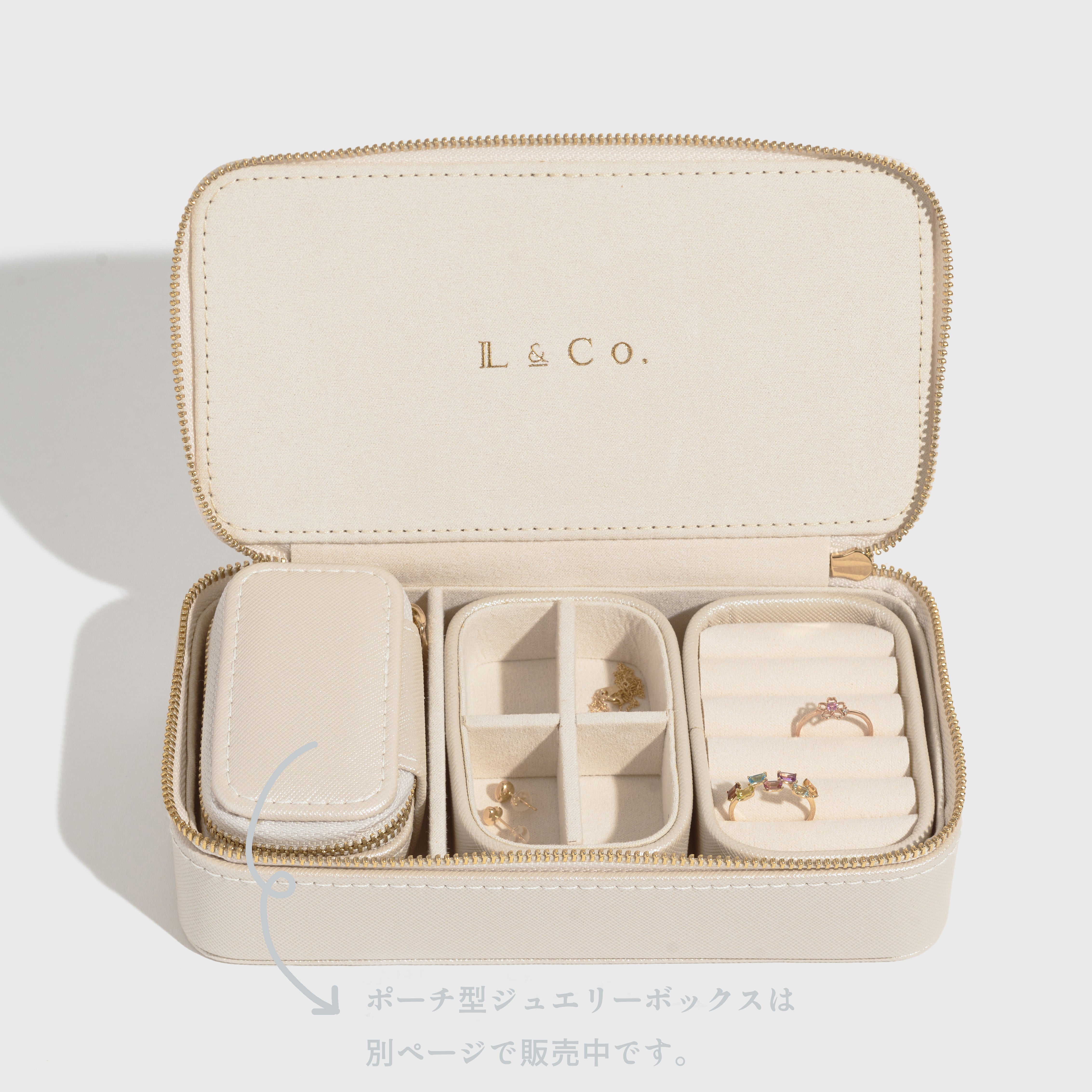 ジュエリーボックス】パールホワイト×ゴールド（大）｜96-4966 – L&Co.