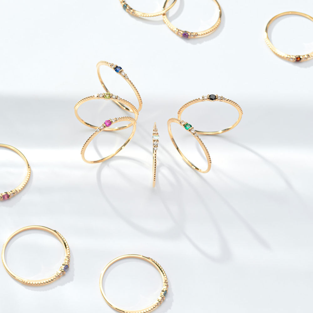 K10 誕生石 ミルデザインリング（4月：ブラックダイヤモンド）｜36