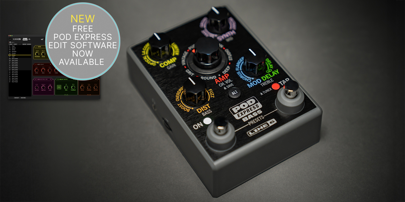 Line 6 | POD Express | Lightweight Bass Amp and Effects Processor