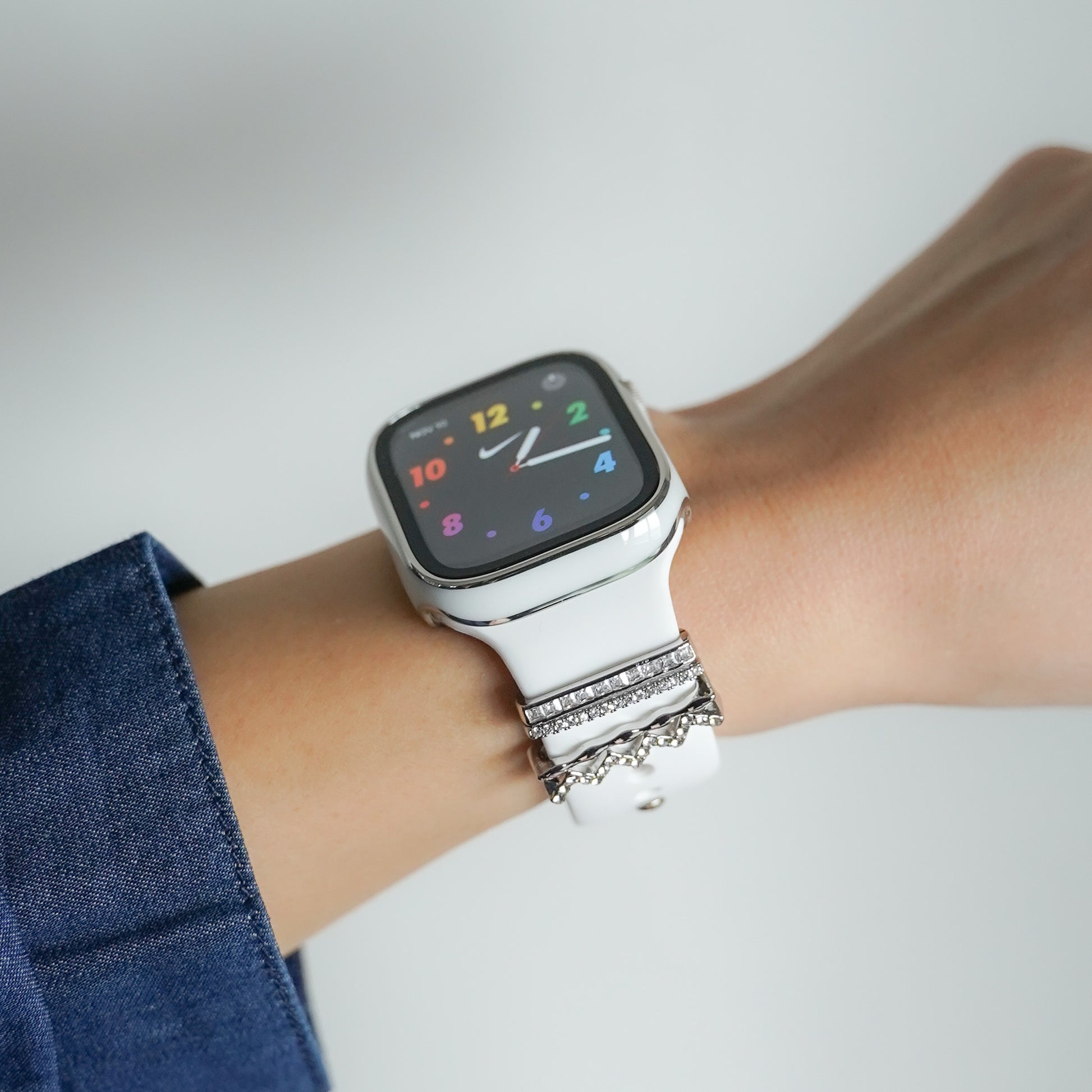 シルバーライン 全面 保護カバー ガラス付き ハードタイプ アップル