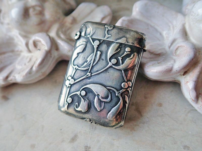 1900年代初期ヴェスタケース】【シルバー製】【ヤドリギ】フランス