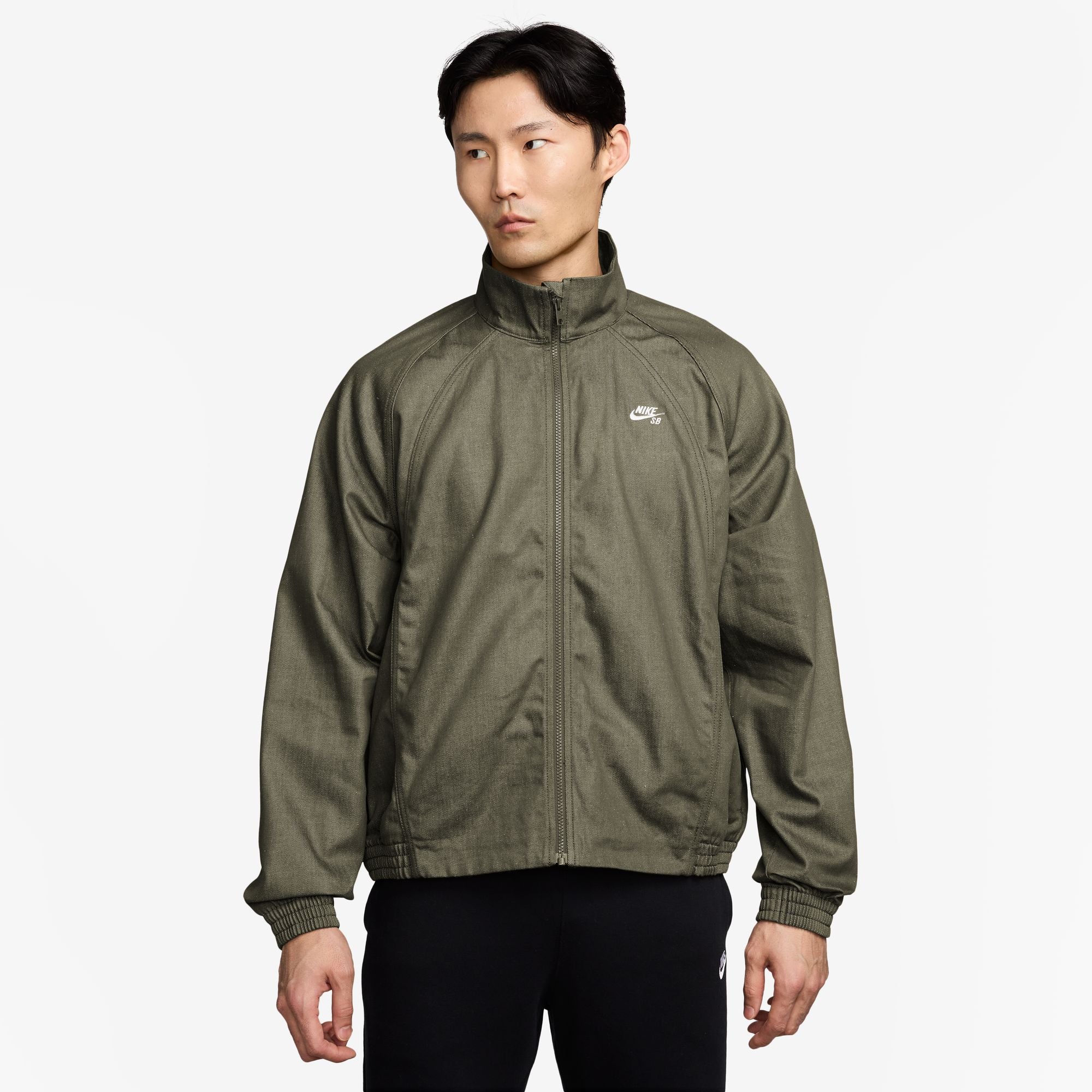 Nike SB Full-Zip Denim Track Jacket - Medium Olive/White – Labor