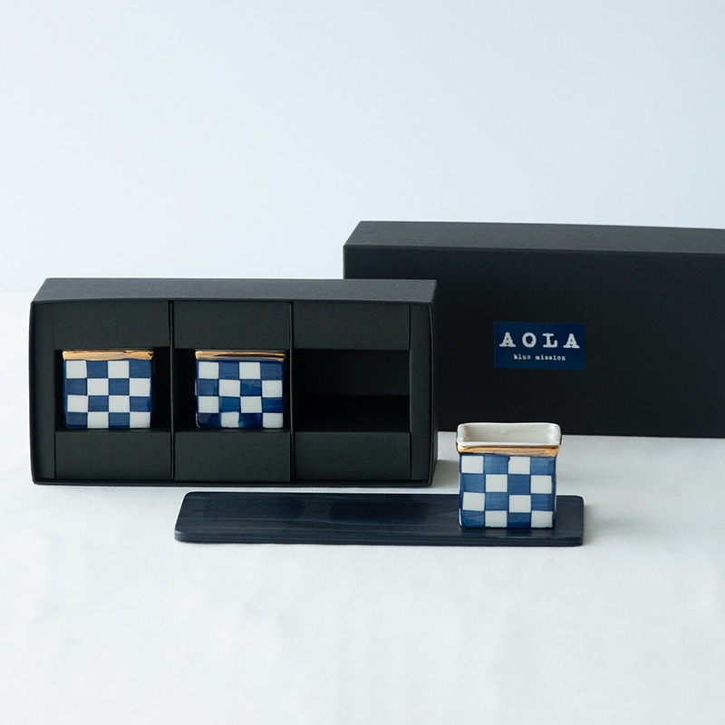 藍染杉コースター＆市松セット | Lacycle mall（ラシクルモール）