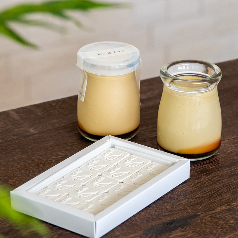 和三盆プリン・阿波晩茶プリンと干菓子のセット | Lacycle mall