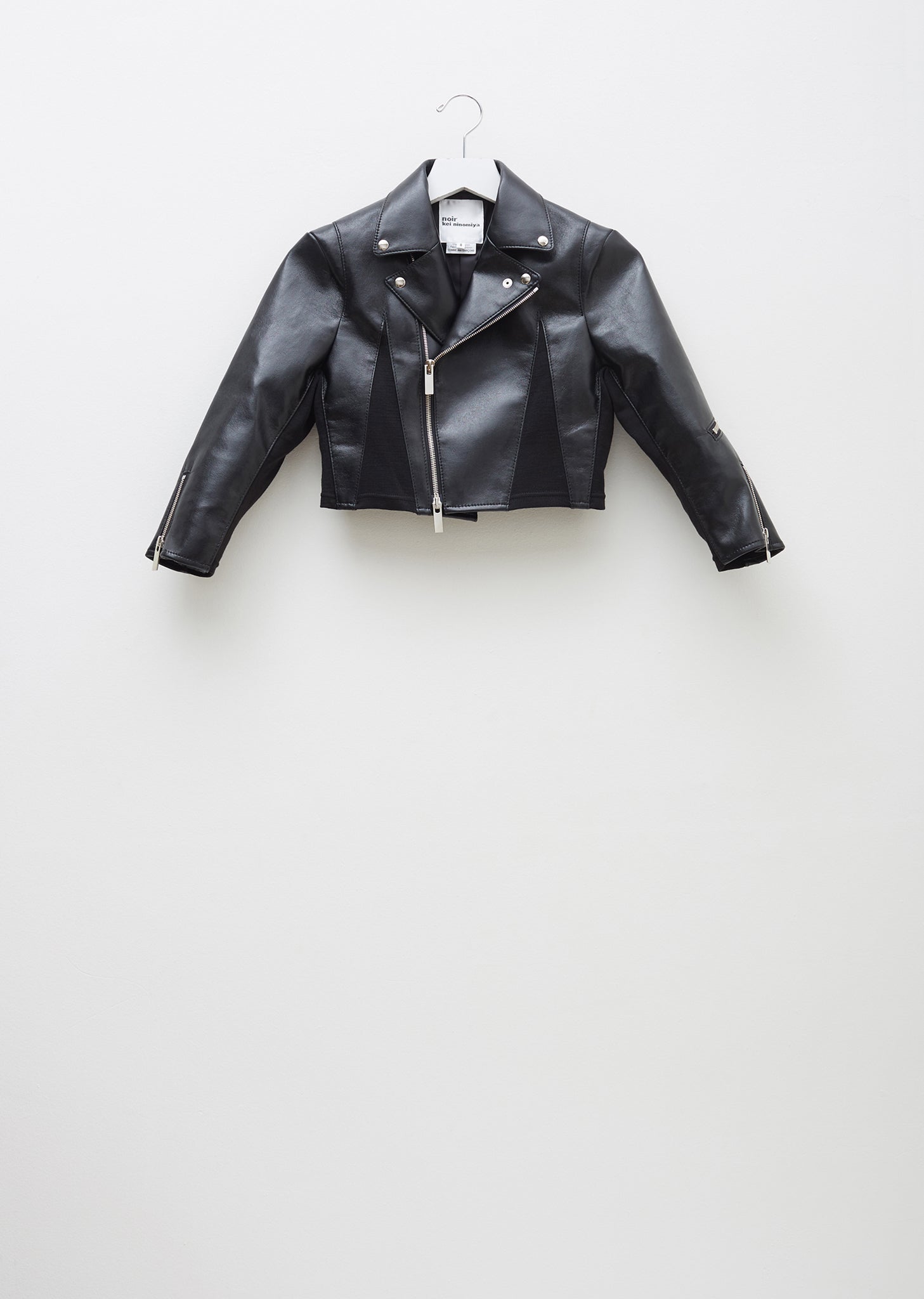 Synthetic Leather Shrunken Moto Jacket by Noir By Kei Ninomiya- La