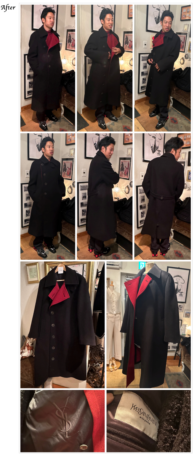 YSL イヴ・サンローラン コート メンズお直し │ お客様の声 │ お直し