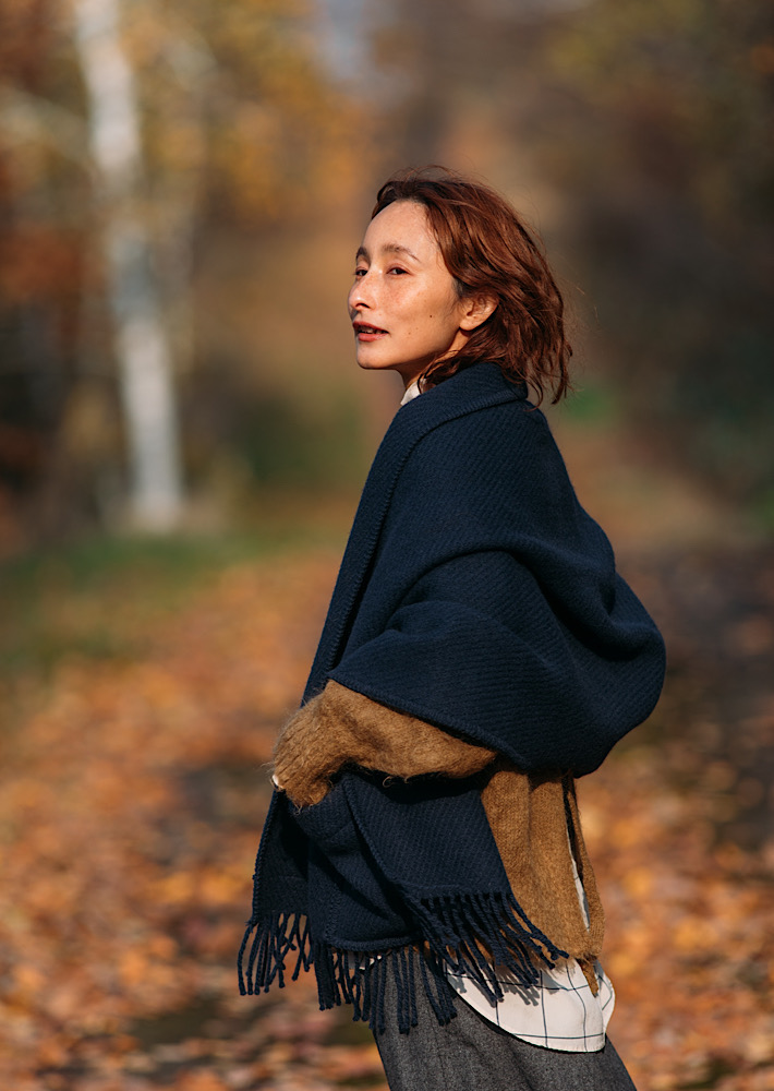 UNI pocket shawl （midnight blue） – LAPUAN KANKURIT（ラプアン