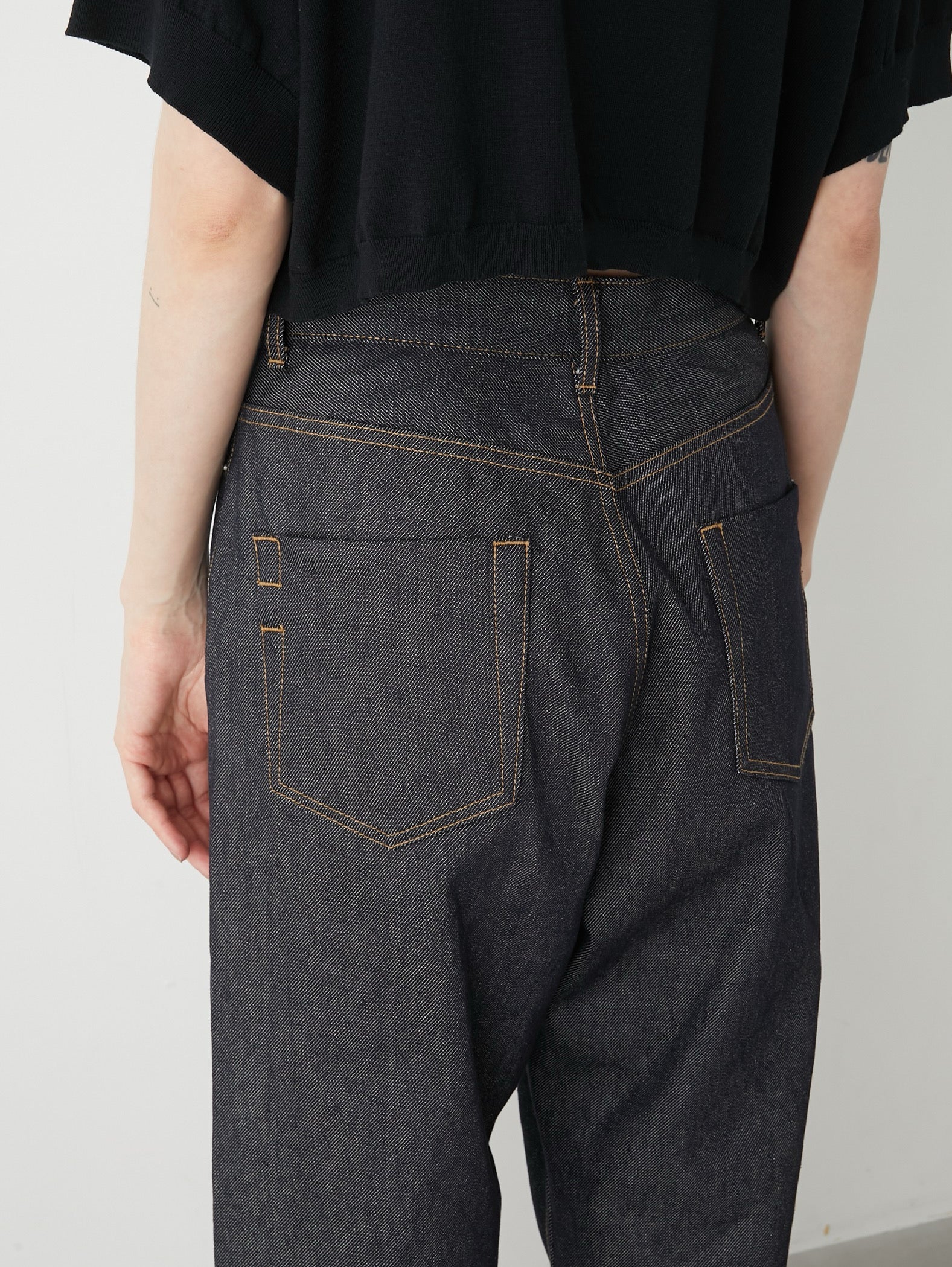 high waist straight denim pants – LA PEAU DE GEM