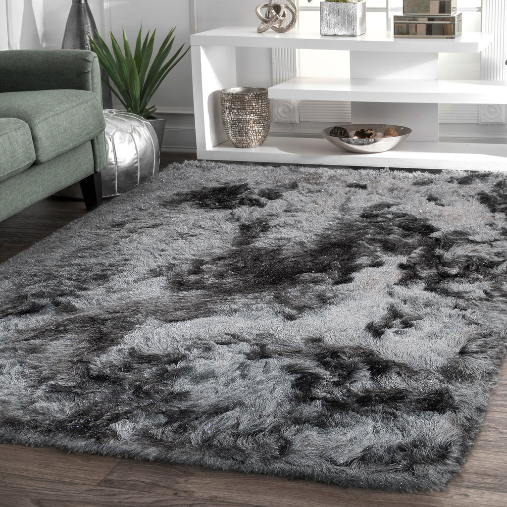 Harmony Dark Gray Sparkling Shag Area Rug – LA Rug Linens