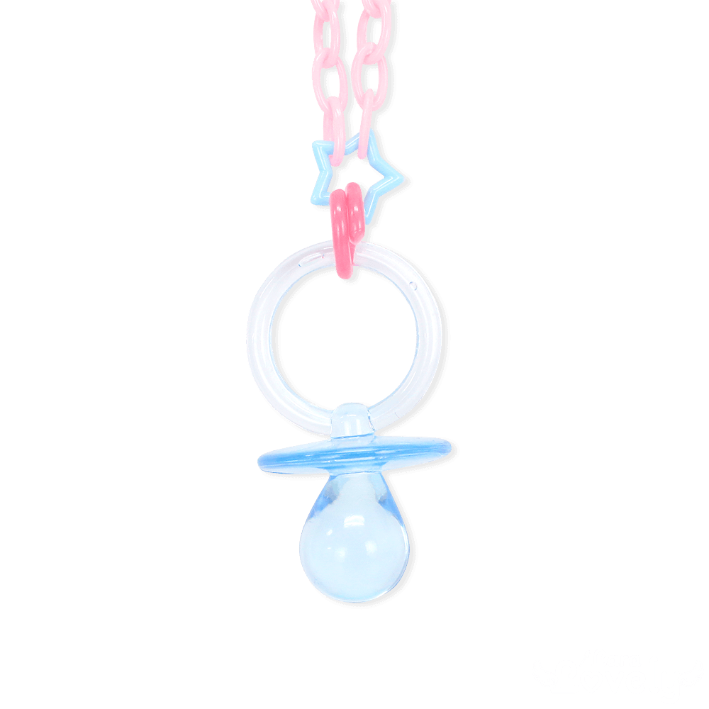おしゃぶりネックレス ブルー(ピンク) - ゆめかわいいハンドメイド通販