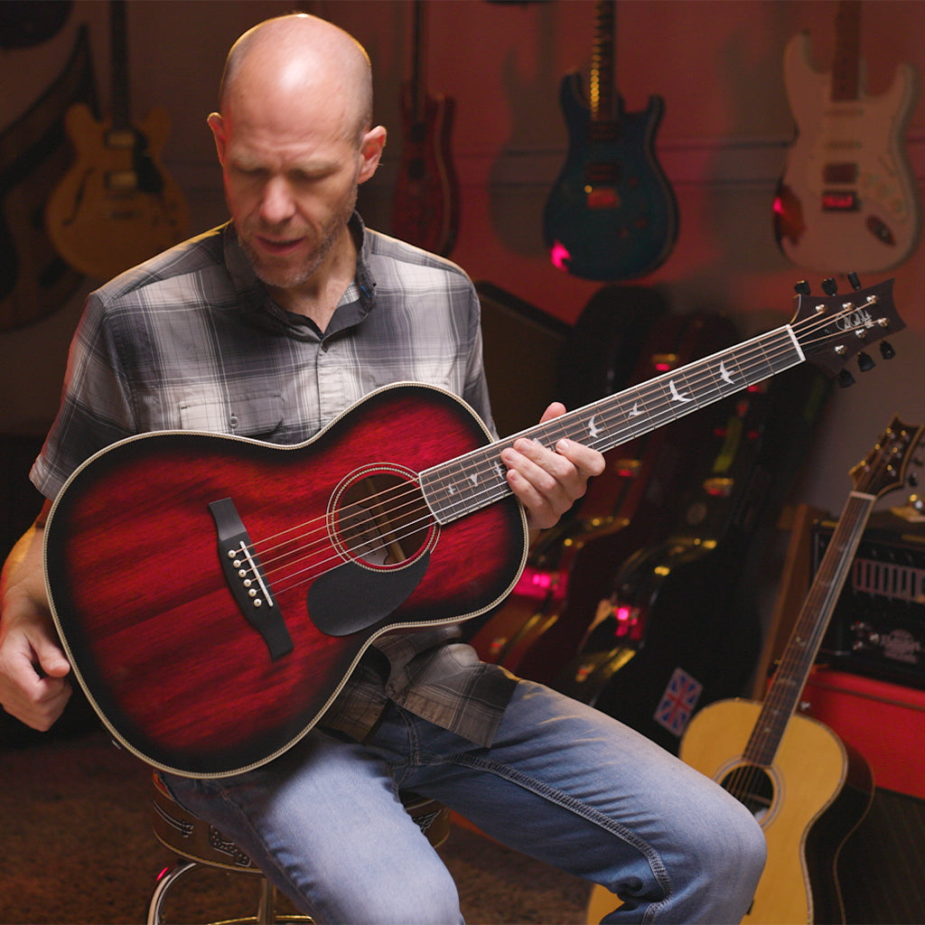 PRS SE P20 Parlor - Fire Red Burst (Gloss Top / Satin Back) – Lark