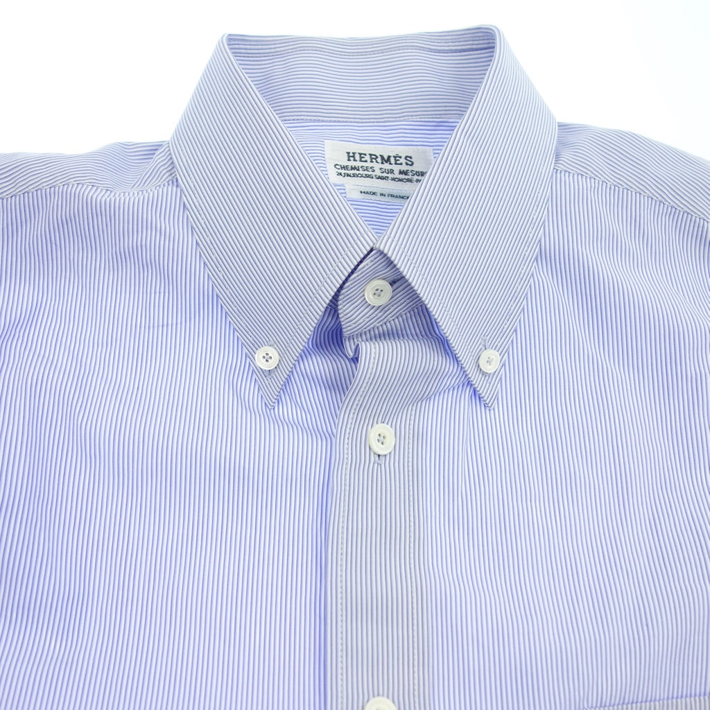 HERMES】エルメス ストライプボタンダウンシャツ フランス製 セリエ