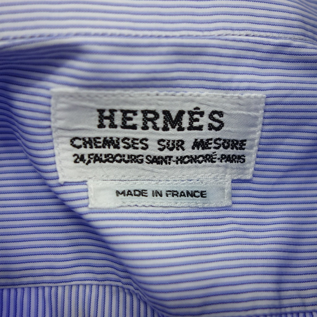 HERMES】エルメス ストライプボタンダウンシャツ フランス製 セリエ
