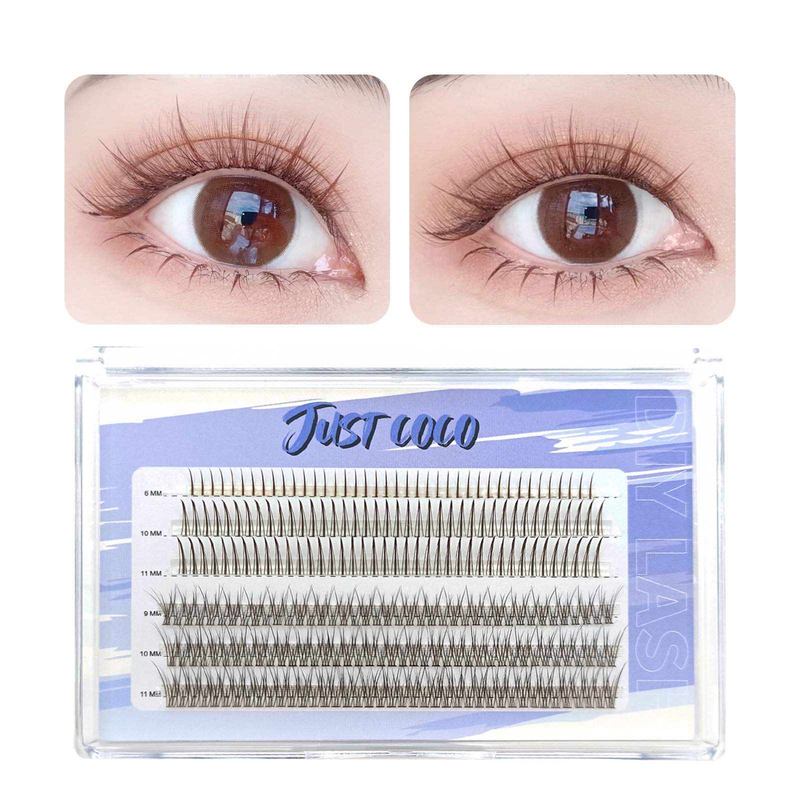 justcoco 部分用 つけまつげ 上下まつ毛セット ナチュラル 部分