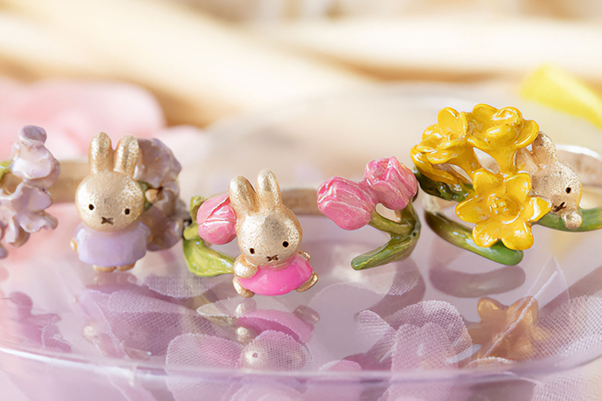 ミッフィーのお花屋さん「フラワーミッフィー」の誕生花リング！6種の