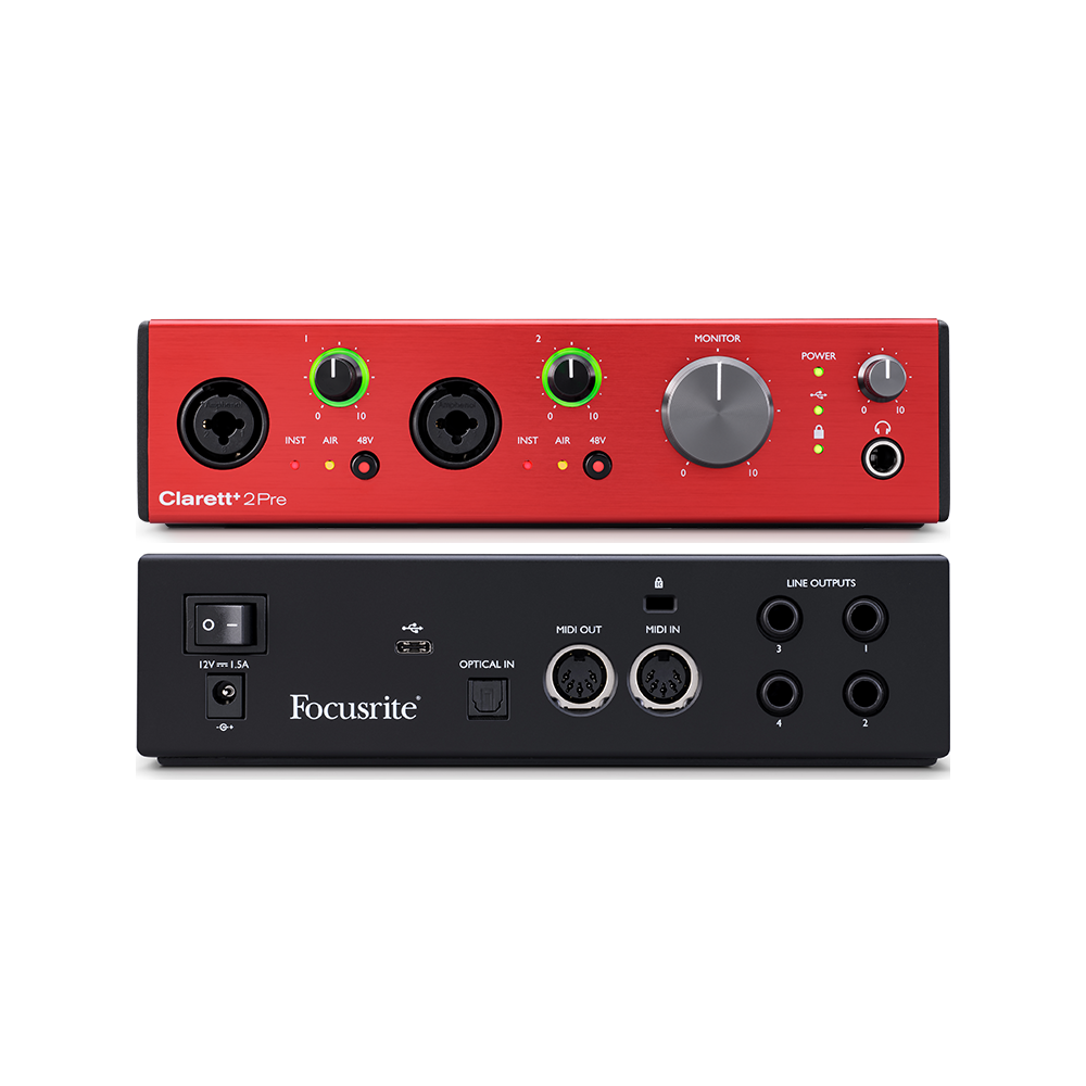 Focusrite Clarett+2 Pre Usb Audio Interface - Lauzon Music