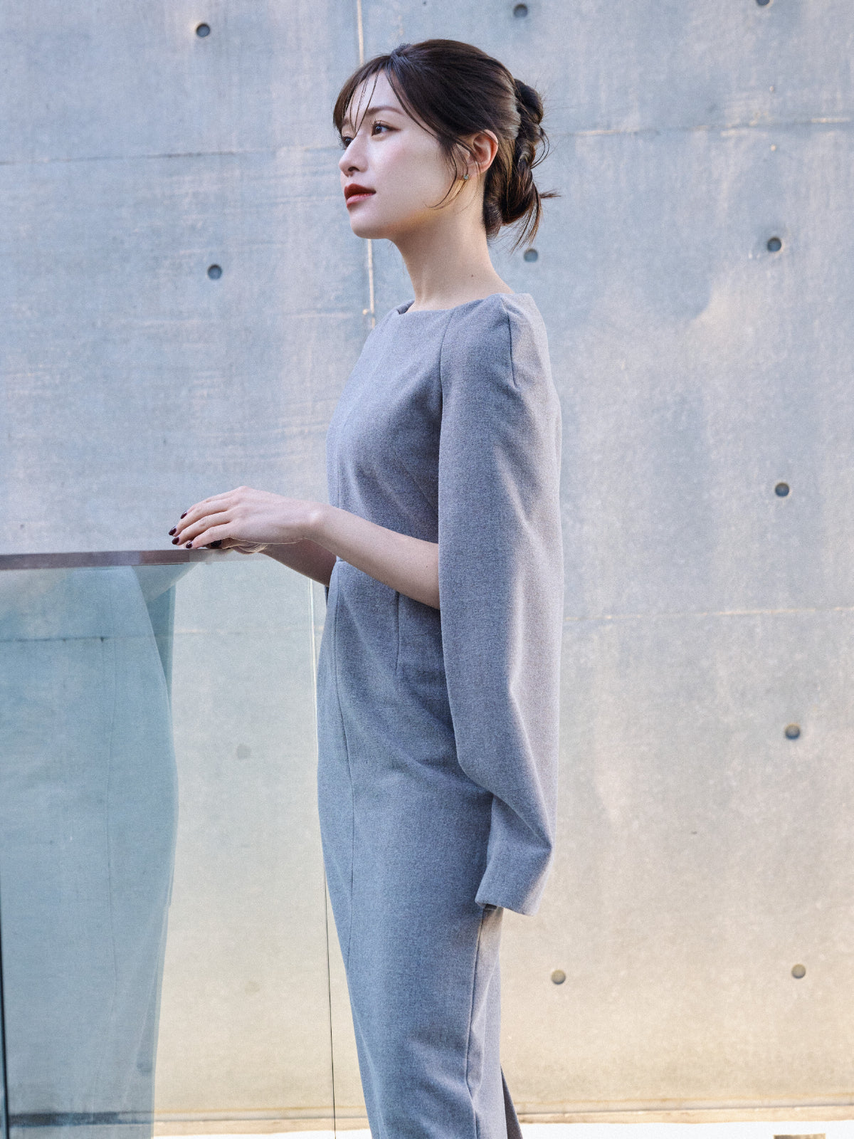 Narrow line Cape Dress – L'AUBE BLANC