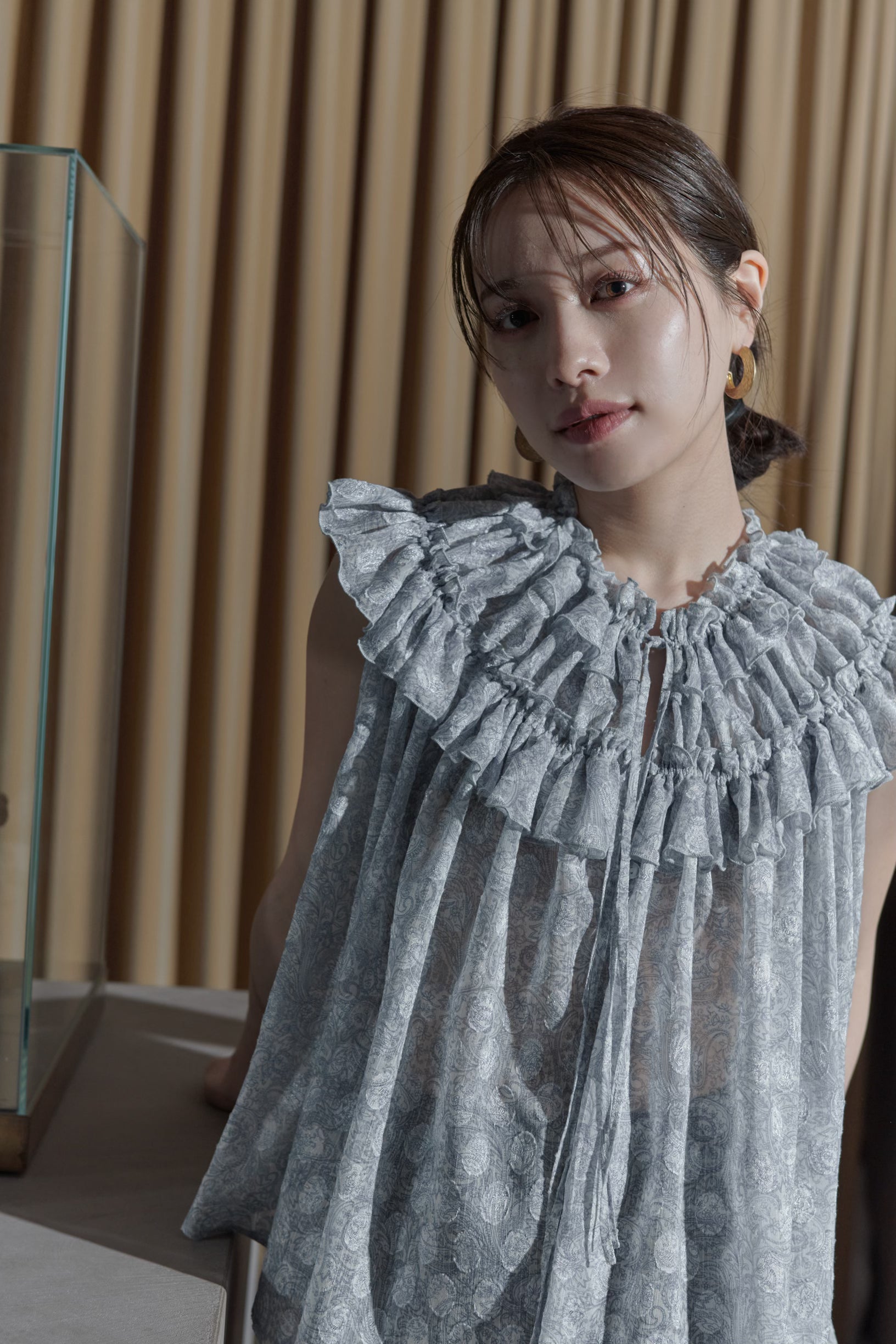 Paisley Cut jacquard Blouse – L'AUBE BLANC