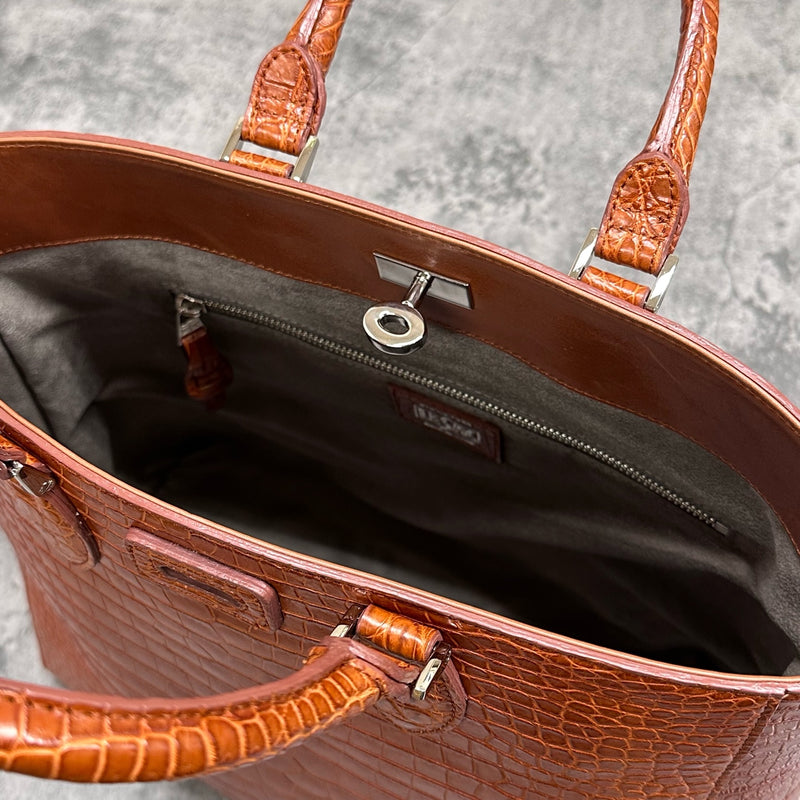 クロコダイル トートバッグ CALON - COGNAC/コニャック – Le'sac