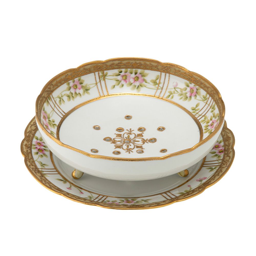 1点限り】オールドノリタケ 金盛 白花葉模様 セロリーセット 7pcs