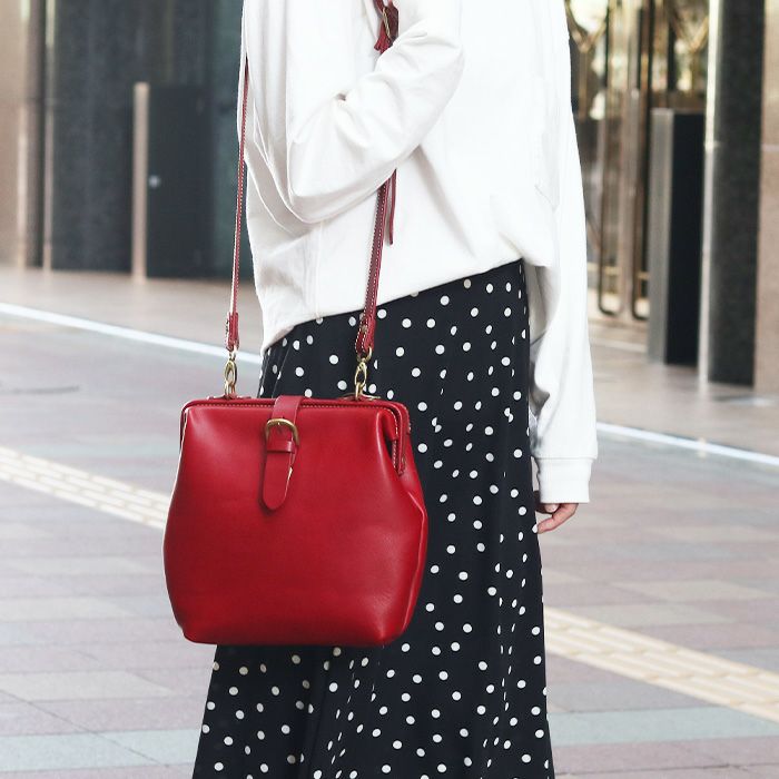 口枠ショルダーバッグ 薄マチタイプ｜PORCO ROSSO