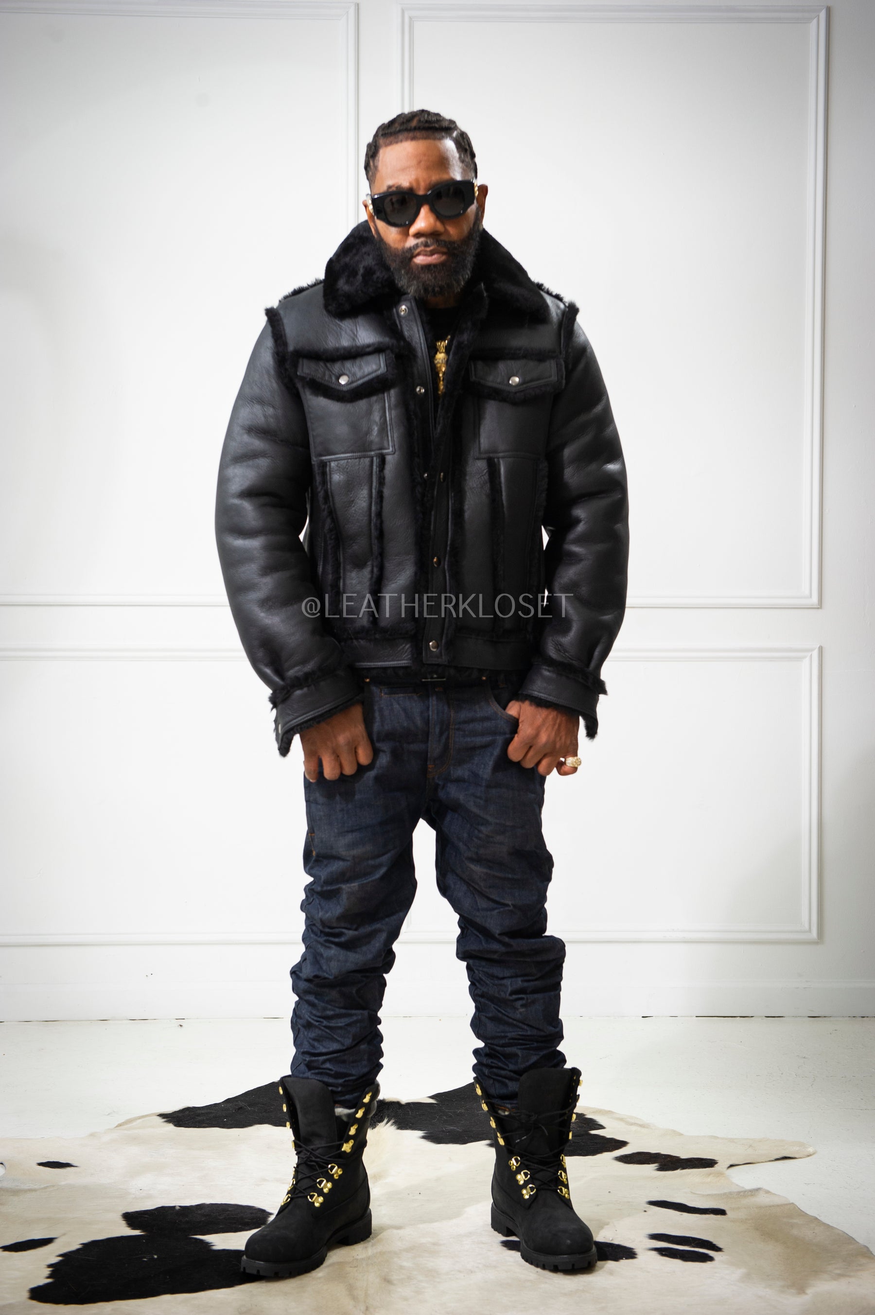 Men's Shepherd Shearling Jacket [Black] – LeatherKloset