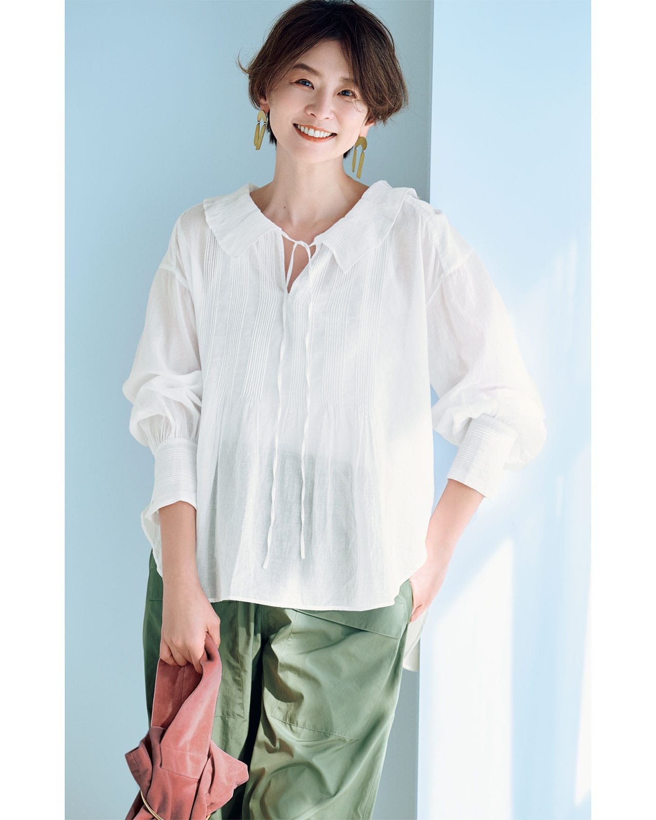 五明祐子さん愛用】エアリーな「ヌキテパ」のエアリーブラウスが復刻