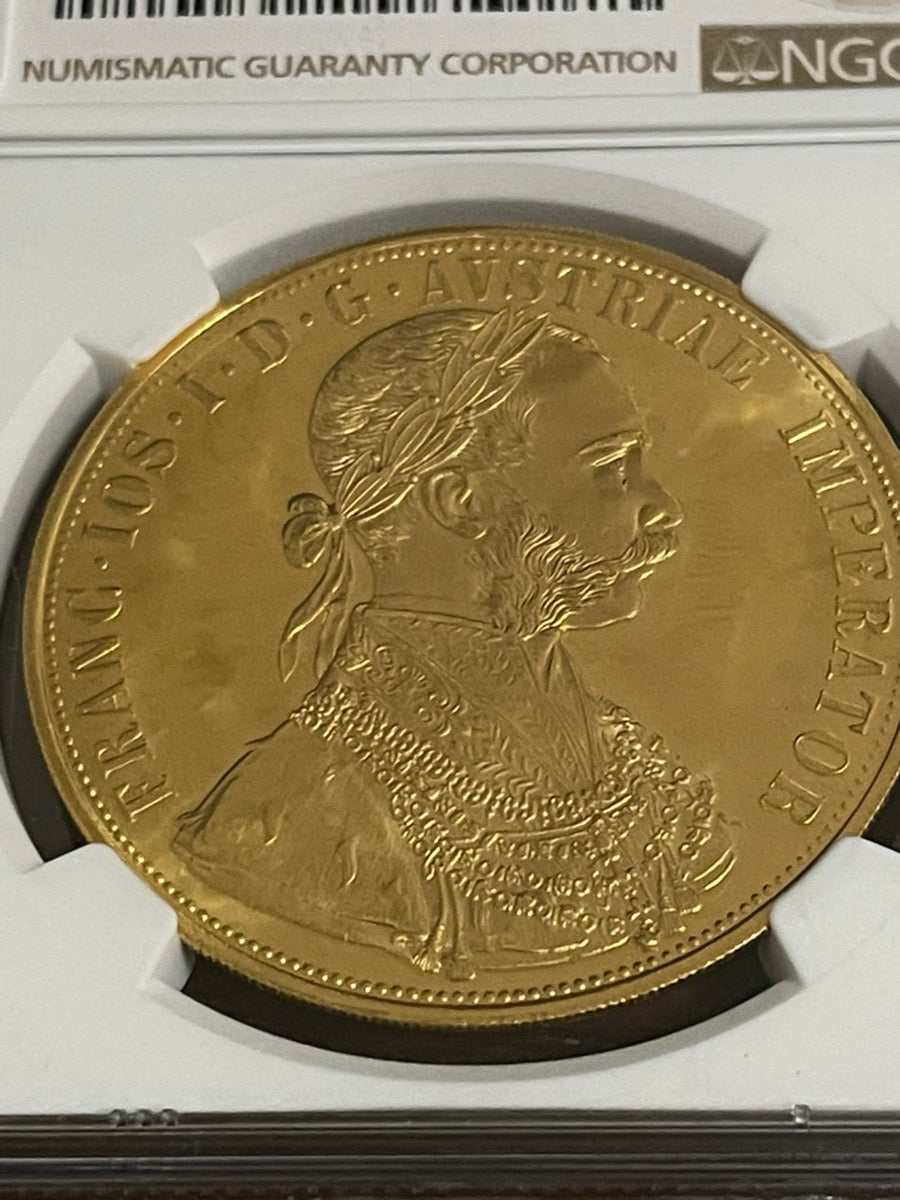 オーストリア 4ダカット 金貨 1915年 NGC MS67 フランツヨーゼフ