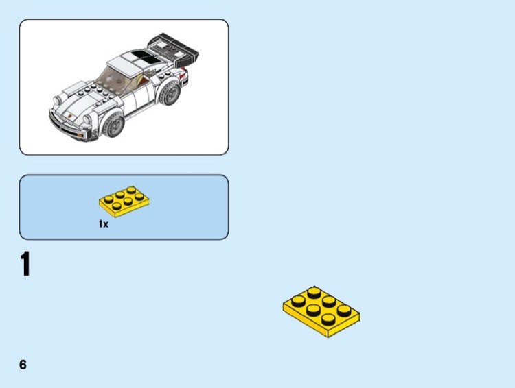 LEGO Instructions for set 75895 1974 Porsche 911 Turbo 3.0, Speed