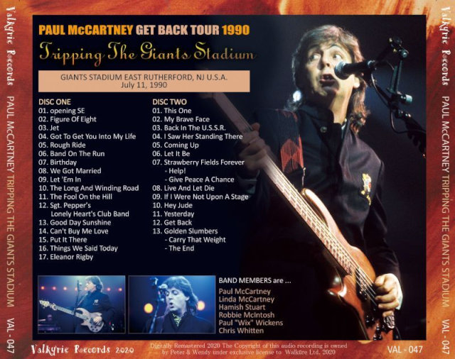 ポール・マッカートニー / 90年7月11日 ジャイアンツ・スタジアム公演