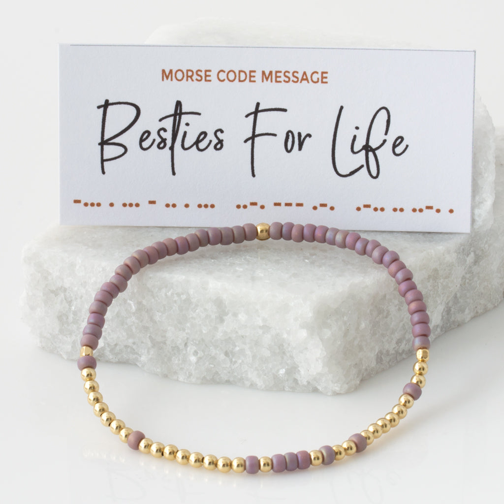 Besties for Life Endless Morse Code Bracelet - LEILA