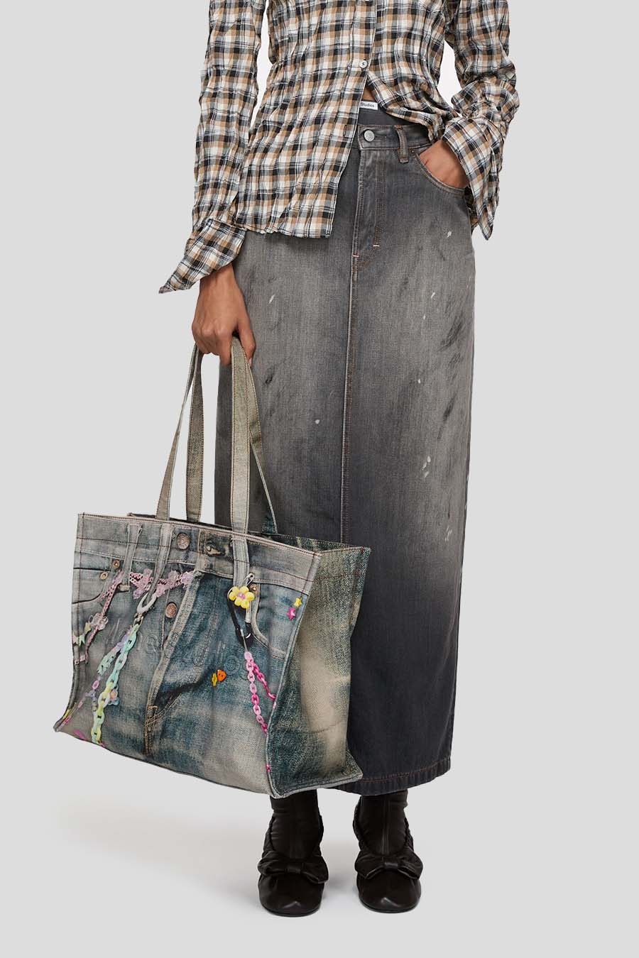 ACNE STUDIOS - DENIM BLUE TROMPE L'OEIL TOTE BAG – LE LABO STORE