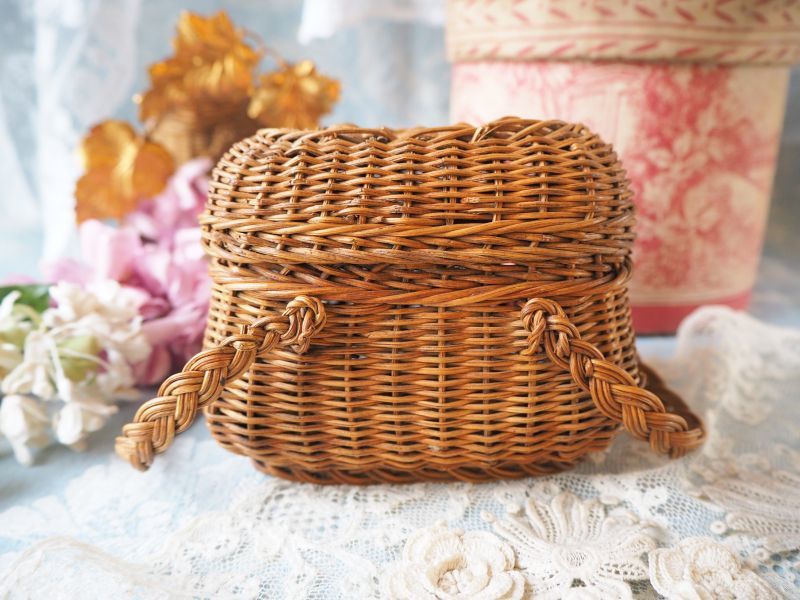 ドール用小さなパニエ/籐製バスケット/おもちゃの籠 jouet・おもちゃ