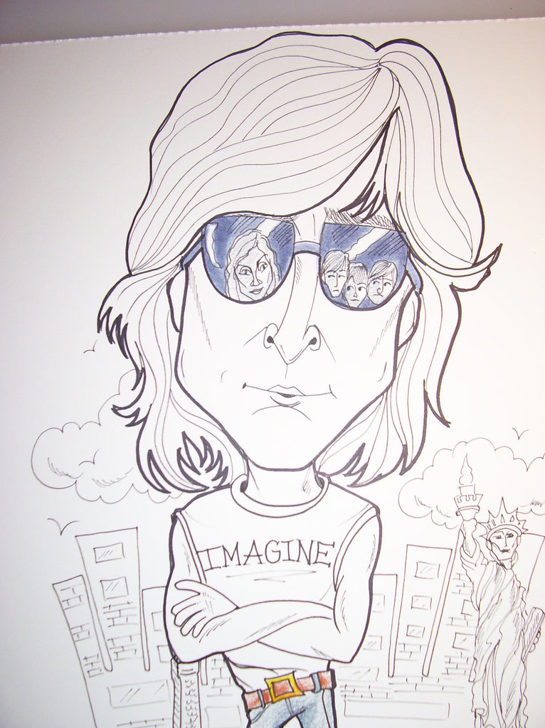 John Lennon Rock & Roll Caricature – Leslie Mehl Art
