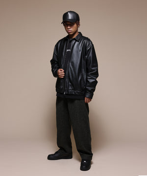 LFYT MONOGRAM LF LOGO LAMB LEATHERJACKET