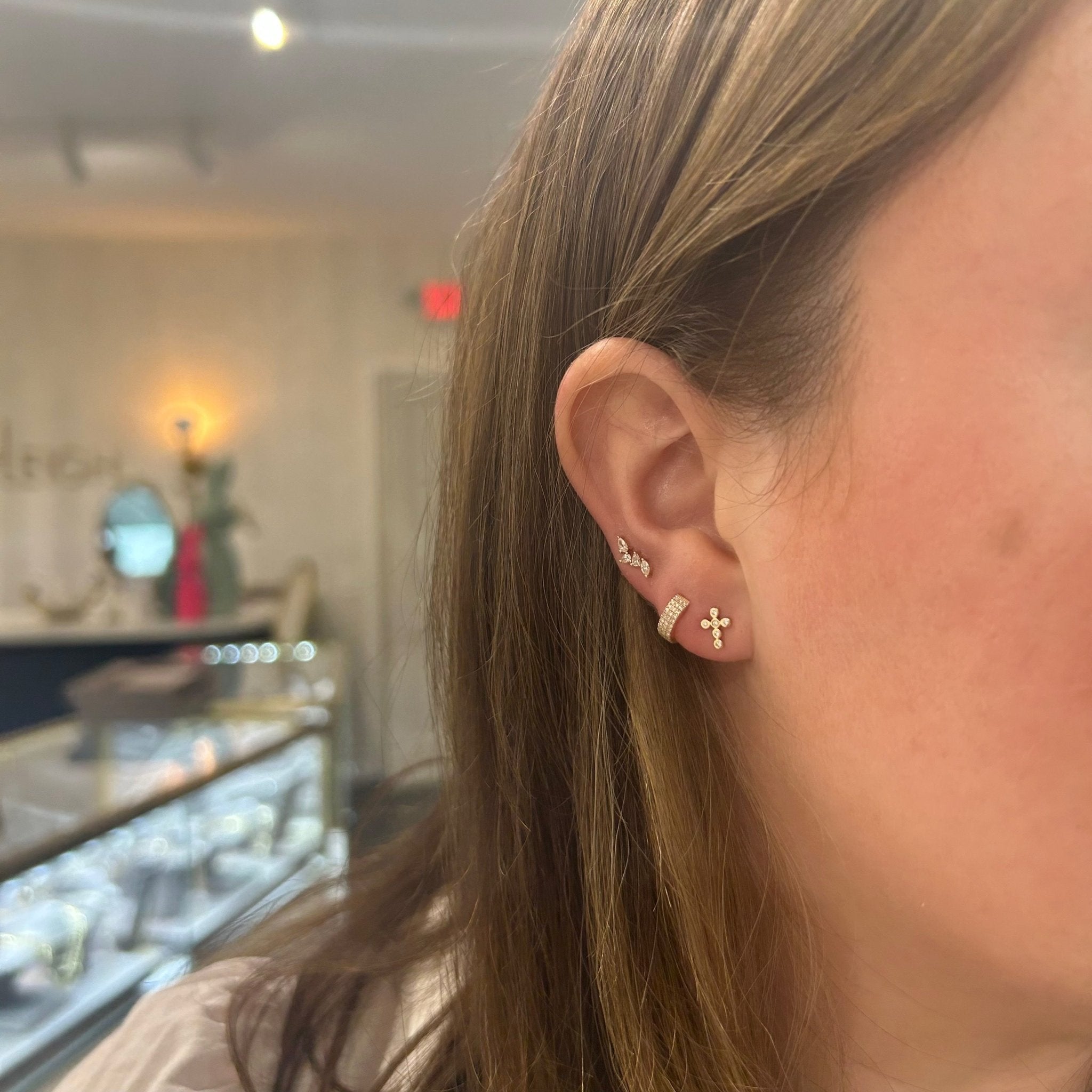 Diamond Bezel Cross Studs – Lindsey Leigh Jewelry