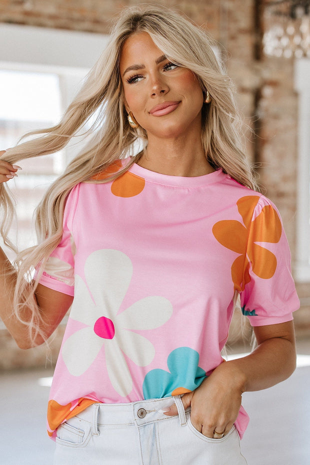 Kenzie Flower Print Bubble Sleeve Top | Tops For Women | Cute Tops