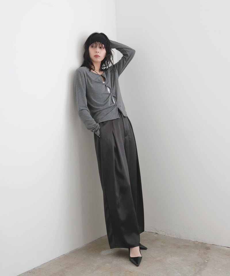 サテンタックワイドパンツ – LIAN