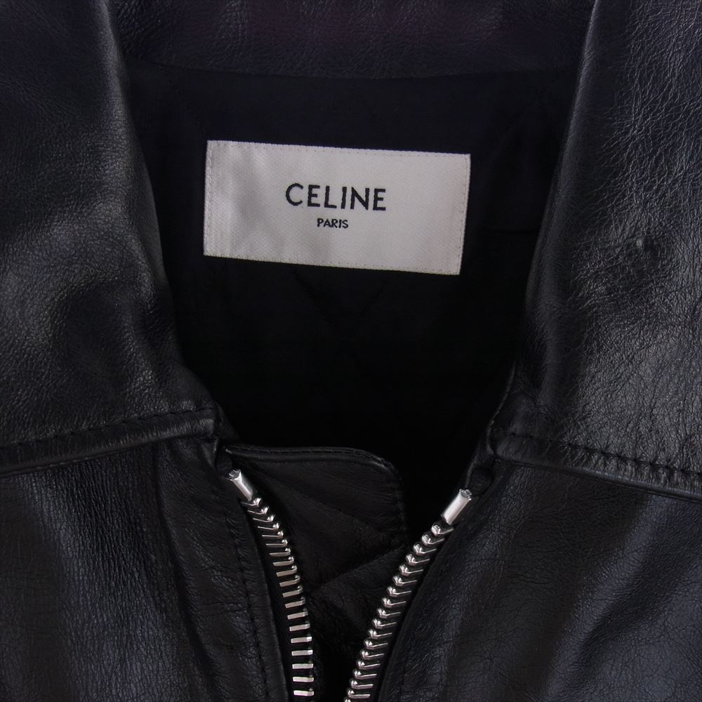 CELINE セリーヌ 2ED041320 牛革 カウハイド 裏地キルティング ジップ
