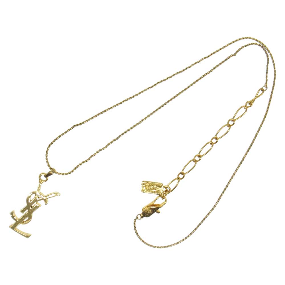 YVES SAINT LAURENT イヴサンローラン ヴィンテージ YSL ロゴ ゴールド