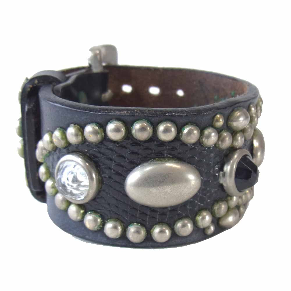 WOLF'S HEAD ウルフズヘッド スタッズ レザー ブレスレット ブラック系