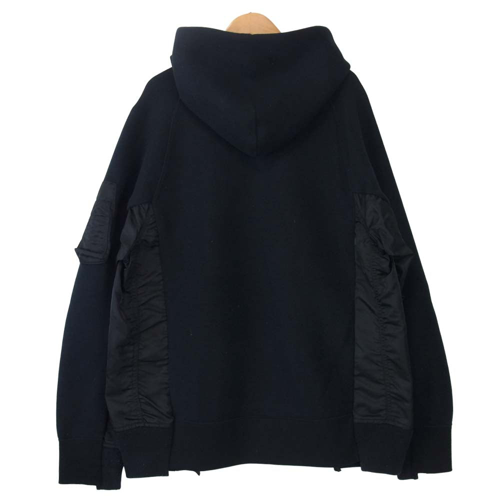 Sacai サカイ 20AW SCM-036 Sponge Sweat MA-1 Zip Hoodie ドッキング