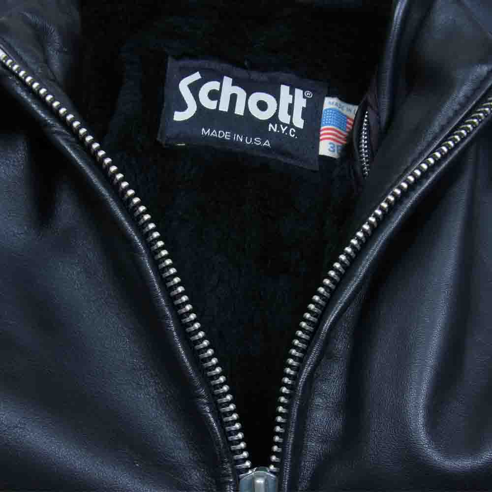 schott ショット 652 USA製 ライナー付き レザー シングル ライダース